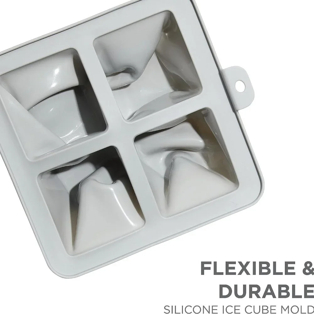 CWC Silicone Ice Tray 4 Cube Mold - Dark Blue